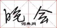 段相林晚会行书怎么写