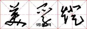 刘少英美孚灯草书怎么写