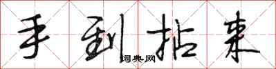 段相林手到拈来行书怎么写