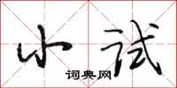 段相林小试行书怎么写