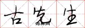 段相林古先生行书怎么写