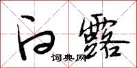 段相林白露行书怎么写