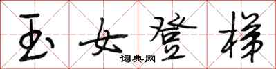 段相林玉女登梯行书怎么写