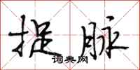 段相林捉脉行书怎么写