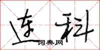 段相林连科行书怎么写