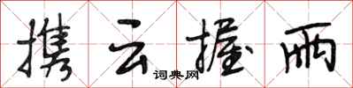 段相林携云握雨行书怎么写