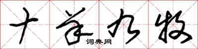 朱锡荣十羊九牧草书怎么写