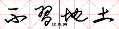 朱锡荣不习地土草书怎么写