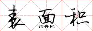 段相林表面积行书怎么写