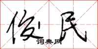 段相林俊民行书怎么写