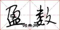 段相林盈数行书怎么写