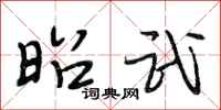 段相林昭武行书怎么写