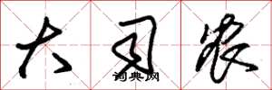朱锡荣大司农草书怎么写