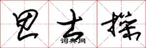 朱锡荣思士操草书怎么写