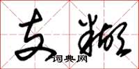 朱锡荣支糊草书怎么写