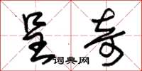 朱锡荣呈奇草书怎么写