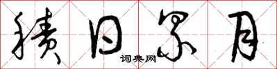 曾庆福积日累月草书怎么写