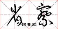 曾庆福省察草书怎么写