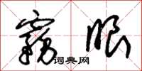 朱锡荣雾眼草书怎么写