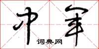 曾庆福中军草书怎么写
