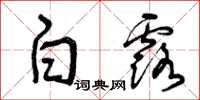 曾庆福白露草书怎么写