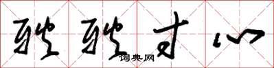 朱锡荣耿耿寸心草书怎么写