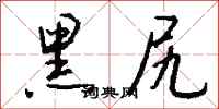 钱沛云黑尻行书怎么写