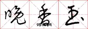曾庆福晚香玉草书怎么写