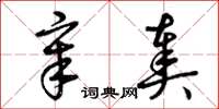 曾庆福章奏草书怎么写