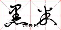 曾庆福黑米草书怎么写