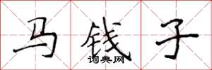 侯登峰马钱子楷书怎么写