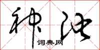 曾庆福神池草书怎么写