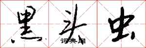 钱沛云黑头虫行书怎么写