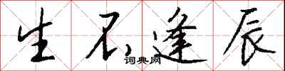 钱沛云生不逢辰行书怎么写