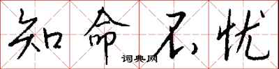 钱沛云知命不忧行书怎么写