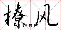 钱沛云撩风行书怎么写