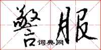 钱沛云警服行书怎么写