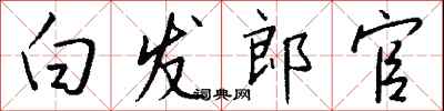 钱沛云白发郎官行书怎么写