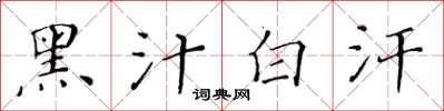 黄华生黑汁白汗楷书怎么写