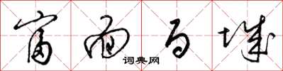 梁锦英富面百城草书怎么写