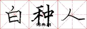 骆恒光白种人楷书怎么写