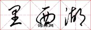 梁锦英里西湖草书怎么写