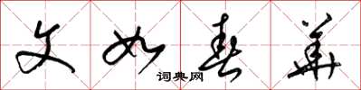 梁锦英文如春华草书怎么写