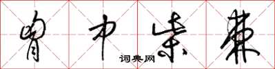 梁锦英胸中柴棘草书怎么写