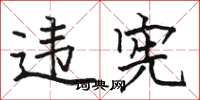 骆恒光违宪楷书怎么写