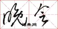 骆恒光晚会草书怎么写