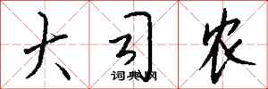 钱沛云大司农行书怎么写
