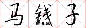 钱沛云马钱子行书怎么写