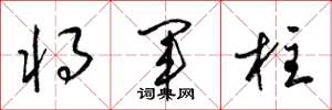 梁锦英将军柱草书怎么写
