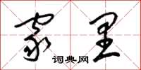 梁锦英家里草书怎么写